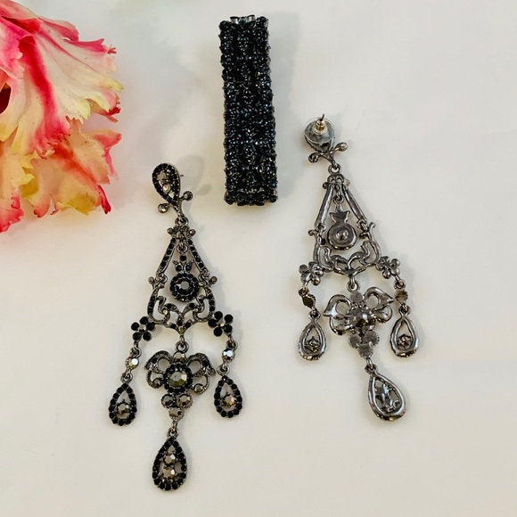 Glamorous Night Out Black Stone Bracelet Earrings - Picture 2 of 8